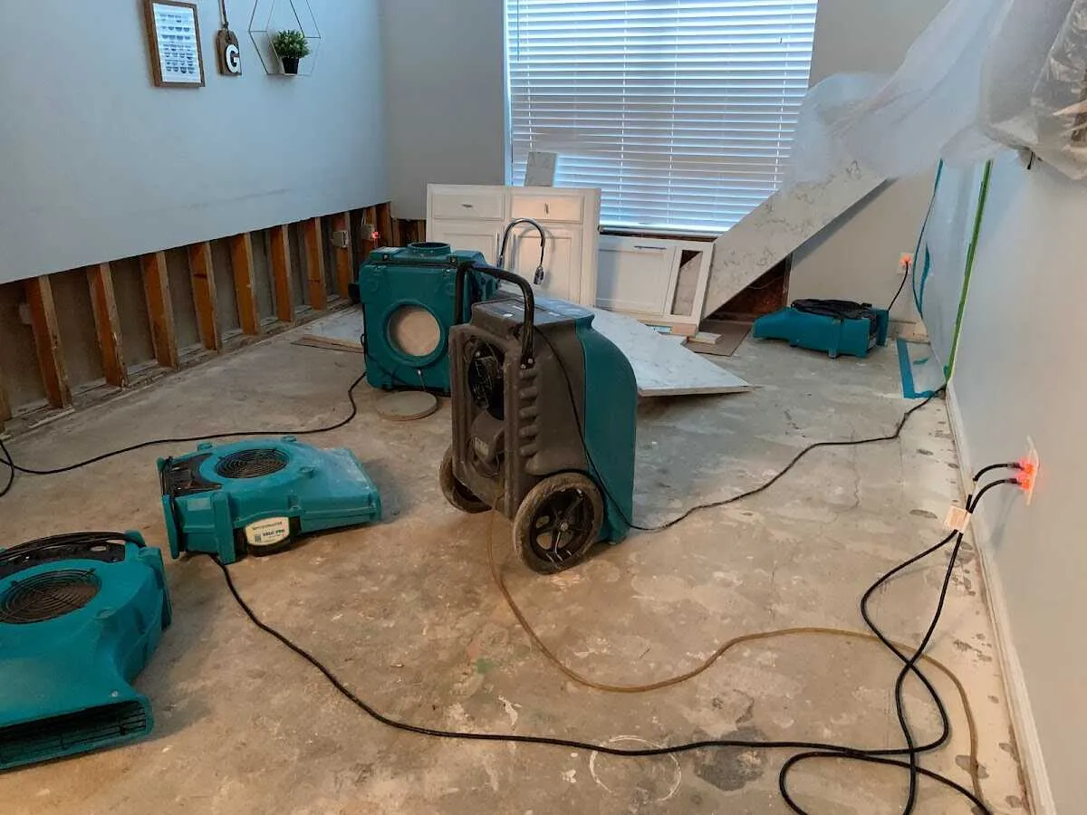 Dehumidifier in flood-cut room for Water Extraction & Removal in Cedartown